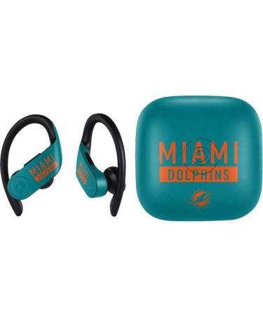 Skinit Decal Audio Skin Compatible with PowerBeats Pro - Officially Licensed NFL Miami Dolphins Teal Performance Series Design