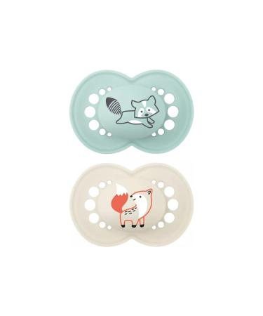 MAM Original Couleurs de la Nature Schnuller in the 2 Set jaw-friendly pacifier 6+ months random color pacifier set from Skinsoft silicone with pacifier box
