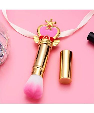 Round Retractable Makeup Brush with Cover - Versatile Kabuki for Liquid Cream Powder Blush & Highlighter - Vegan Premium Bristles for Flawless Contouring & Blending - Buy Online on GoSupps.com