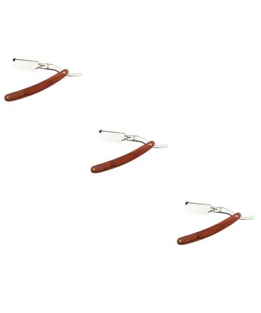 Beavorty 3pcs Safe Razor Manual Man Shaver Wooden