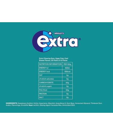 5 x packs Wrigley s Extra Cool Breeze Flavour Sugar Free Chewing Gum - Freshens Breath With Xylitol Helps with Oral Hygiene for Healthy Teeth and Gums - Buy Online on GoSupps.com