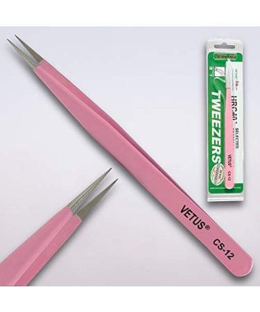 Eyelash tweezers eyelash extension tweezers Vetus CS-12 in pink