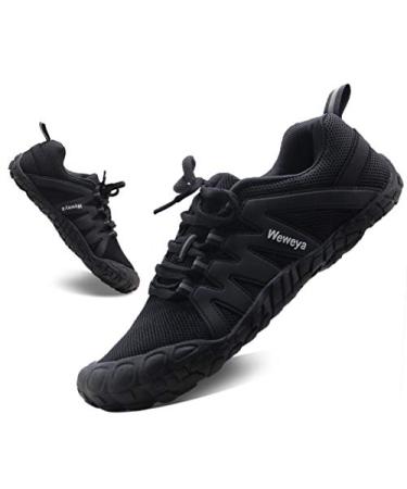 Weweya Barefoot Shoes for Women Minimalist Running Cross Training Shoe 7-7.5 Black