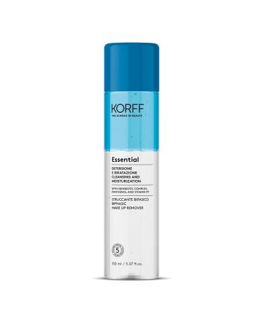 Korff Essence two-phase make-up remover for face eyes and lips removed make-up waterproof enriched with panthenol 150 ml