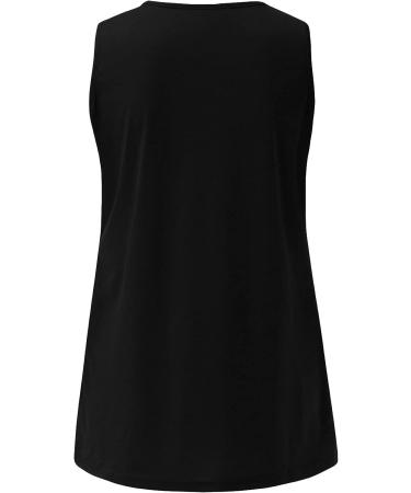 Women's Crewneck Sleeveless Tank Top | Casual Loose Fit Printed Shirt | Black XX-Large - Buy Online on GoSupps.com