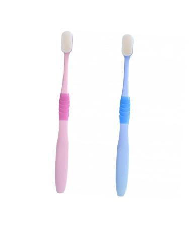 Minkissy 2st soft toothbrush tooth hygiene mouth hygiene pregnant travel toothbrush clasp rings toothbrush gum care adult toothbrush toothbrush dedicated captivity man pp