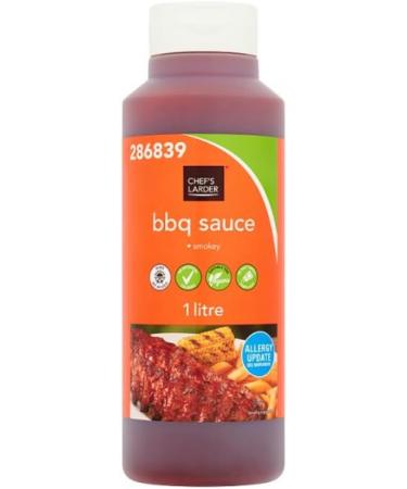 Barbecue Sauce Bundle with Chef's Larder BBQ Sauce 1 Litre 2 Pack + Brightdale Kitchen Booklet - Buy Online on GoSupps.com