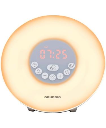 Grundig Light Alarm Clock Daylight Alarm Clock Radio with Bluetooth Speaker AUX USB & Natural Sounds White - Buy Online on GoSupps.com