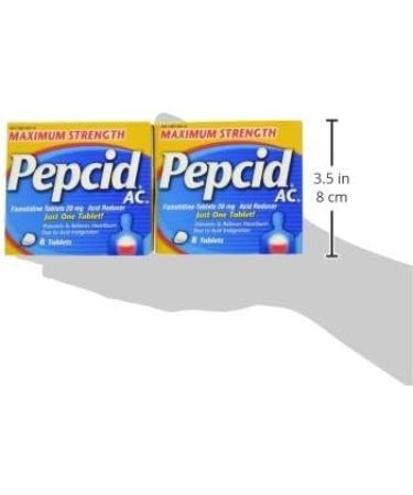 Pepcid AC Maximum Strength Tablets 8-Count x 2 - Fast-Acting Relief for Heartburn and Acid Indigestion - Buy Online on GoSupps.com