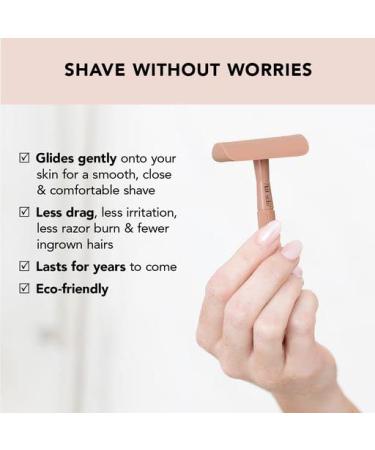 Kitsch Perfect Glide Safety Razor - Metal Handle with 5 Supply Blades | Reusable Single Blade Razor for Women - Buy Online on GoSupps.com