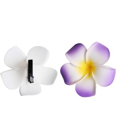 Pretyzoom Hawaiian Plumeria Hairpins - 12-Piece Tropical Hair Clip Set for Beach Weddings & Parties - 9cm Mixed Colors - Buy Online on GoSupps.com