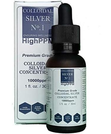 Colloidal Nano Silver Solution Concentrate 10000ppm - 1 oz | Protein & Chemical Free Dilute to 8 Gallons of 10ppm Pure Silver | Ship Internationally - Buy Online on GoSupps.com