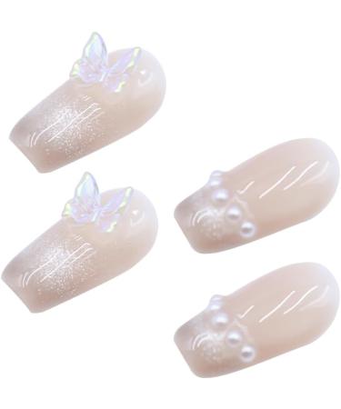 ieron Cat Eyes Cured Nail Wraps Self-Adhesive Gel Nail False Nails with Butterfly Removable Glue on Nails for Girls Glitter Nail Tips (S) - Buy Online on GoSupps.com