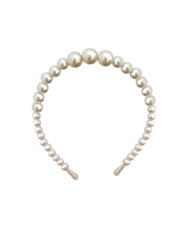 Aimimer Bridal Pearl Headband Set - Vintage Large Tiara Crown with Simulated Pearls for Wedding, Prom, and Parties - Buy Online on GoSupps.com