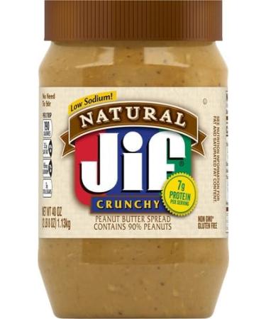 Jif Natural Crunchy Peanut Butter 40 oz - Buy Online on GoSupps.com