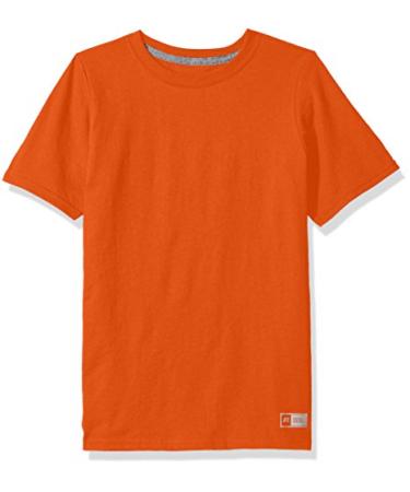 Russell Athletic Big Boys' Cotton Performance Short Sleeve T-Shirt Small Burnt Orange