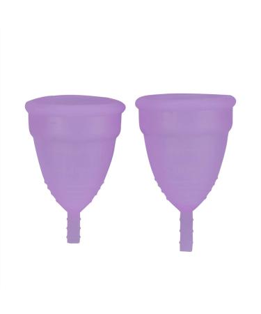 3Colors 2PCs/Set Reusable menstrual cup anti-losing lady women menstrual cup women's hygiene care product for a woman in need! (Purple)