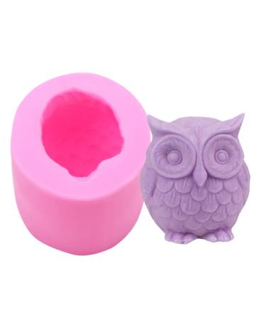 XIASA 3D Candle Silicone Mold Owl Mold  Used for Making Candle Cake Chocolate Hard Candy in Kitchen Accessories  Pink  5x5x5.5cm (17-02)