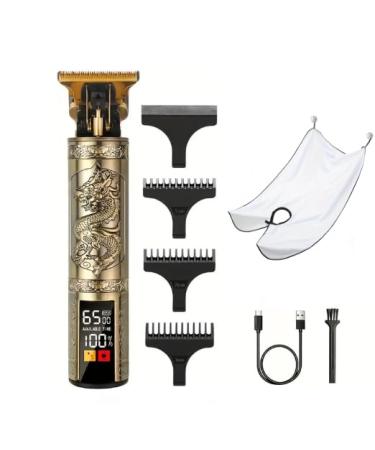Vintage Hair Trimmer for Men Cordless Beard Trimmer Hair Clippers for Men Electric Shaver Zero Gapped Razor T Blade Liners Outline Edgers Grooming Kit Gifts for men 1pc Mens Deluxe Beard Scraping Tie Bib (Bronze large) Bronze Large