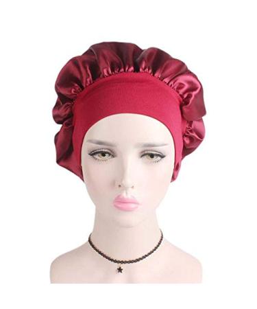 6-Piece Large Satin Bonnet Sleep Caps for Women - Soft & Elastic Wide Band Head Cover for Hair Loss, Natural Curly Hair, Braids - Buy Online on GoSupps.com