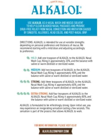 Alkalol Natural Nasal Wash with Menthol - 2 Piece Set | Soothing Relief | 1 Count - Buy Online on GoSupps.com