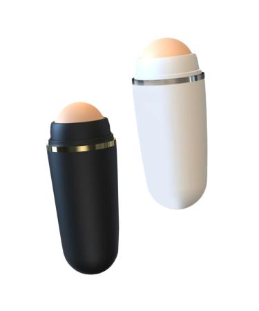 Ipetboom 2pcs Volcanic Stone Oil-Absorbing Ball Skincare Roller Face Oil Absorbing Roller Natural Roller Clay