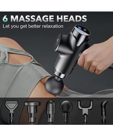 Buy Massage Gun for Deep Tissue Relief - 30 Speeds 6 Heads Electric Hand Massager for Neck & Shoulder - Black (Model 28076) - Buy Online on GoSupps.com