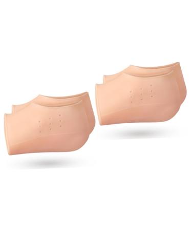 NOLITOY 2 Pairs Inner Height Increasing Insole Unisex Heightened Heel Pads Silicone Heel Cups Height Booster Insoles Men Foot Protectors for Feet Heel Socks Elastic Men and Women Sebs