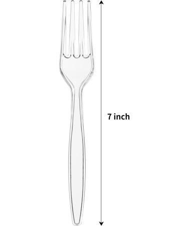 Clear Heavy Duty Plastic Forks - Pack of 80 | Disposable Party Supply - Buy Online on GoSupps.com