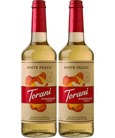 Torani Puremade White Peach Flavour Syrup 750ml Bottle 2 Pack