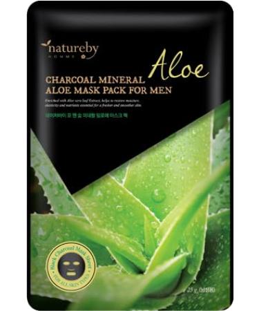 Charcoal Mineral Aloe Mask Pack for Men - Detoxify & Hydrate | 10 Pcs Facial Masks for Healthy Skin - Buy Online on GoSupps.com