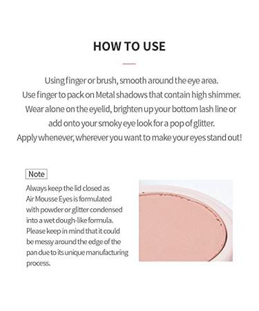 ETUDE Air Mousse Eyes (PK001 Cherry Blossoms Popcorn) | Sparkling Metal Glitter Eyeshadow with Pearl Infusion | K-beauty 21AD - Buy Online on GoSupps.com
