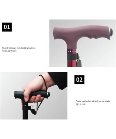 Dual Purpose Crutches for The Elderly Non-Slip Walking Stick Cane Four-Legged Cane Lighted Telescopic Lightweight Cane Four-cornered Cane (Color : Schwarz) Smooth Sailing - Buy Online on GoSupps.com