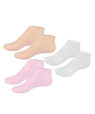 Beatifufu 3 Pairs Moisturizing Socks Heel Socks Spa Socks Foot Socks Non Socks Cracked Heel Repair Aloe Socks Foot Lotion Foot Moisturizer for Dry Cracked Feet Soft Miss Sebs Silicone Socks