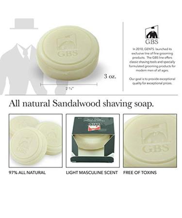 G.B.S Natural Shaving Soap Kit - All-Natural Beard Care for Men | Sandalwood & Cedar Pine Shaving Soaps in Stylish Black Shaver Mug - Buy Online on GoSupps.com
