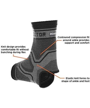 Shock Doctor Ankle Brace Compression Sleeve (1 Sleeve) - Medium Grey/Black | For Ankle/Foot Support, Arthritis, Tendonitis, Sprains & Recovery - Buy Online on GoSupps.com