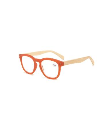 Fashion Reading Glasses for Women Men Lightweight Wooden Temples Readers Anti Eyestrain Eyeglasses (Color : Red Size : 2.5x)