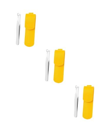 Beaupretty 3 Sets Stainless Steel Nose Hair Clip Nasal Hair Clip Portable Nose Hair Cutter Nose Hair Remover Nose Hair Clippers Nasal Clippers Nasal Hair Tweezer Trimming Tool for Brow 9.8x2.9cmx3pcs Yellowx3pcs