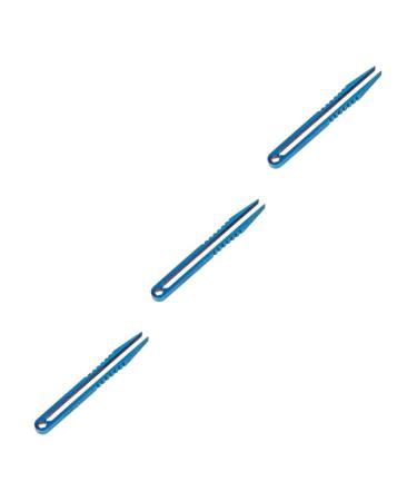 Sosoport 3 STK tweezers from titanium alloy hiking tweezers Mini tool portable tweezers from survival tweezers cancel survival tweezers galvanic galvanic travel attachment 8x0.4cmx3pcs bluex3st