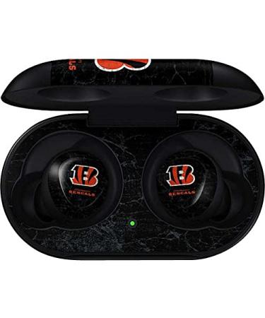 Skinit Decal Audio Skin Compatible with Samsung Galaxy Buds - Officially Licensed NFL Cincinnati Bengals - Distressed Design
