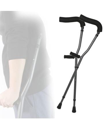 Forearm Crutches Adult F-Shape Aluminum Crutches with Heavy Duty Non-Slip Rubber Feet Ergonomic Handles Load 130kg It's so Kind of You Prosperous