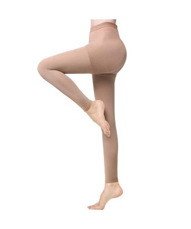 Medical compression tights for women 2030 mmHg opaque a graded support hose for verizer edema m footless beige
