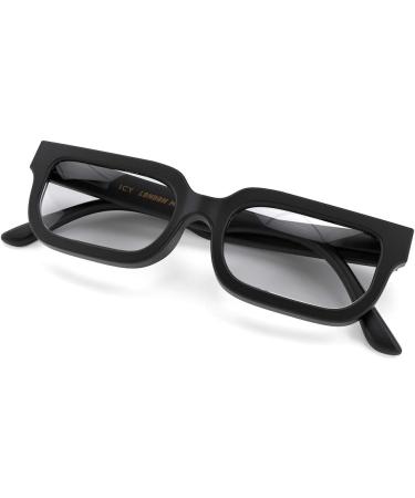 London Mole Eyewear | Icy Blue Light Blocking Glasses - Square/Rectangular Style | Anti-Eye Load for Screens | Unisex Matt Black with Feder Hinges - Buy Online on GoSupps.com
