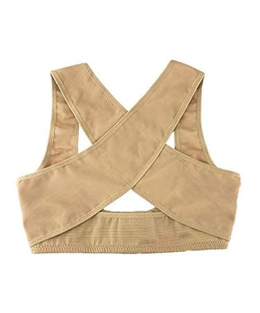 Posture Corrector Back Posture Corrector Belt Adjustable Clavicle Spine Shoulder Lumbar Posture Correction (Black V M) Better life Beige S