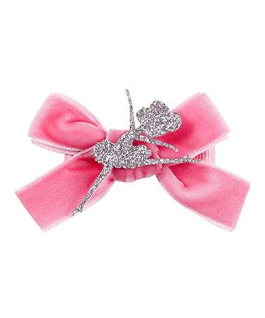 Ballet Dance Hair Clips - Silver Dance Girl with Pink Bow Hair Pin JBC37 - Buy Online on GoSupps.com