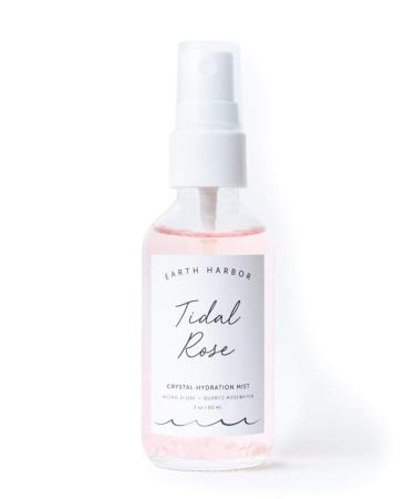 Earth Harbor | Tidal Rose Crystal Hydration Toner - Soothes Inflammation & Tones | Rose Water + Rose Quartz + White Tea | 100% Natural & Cruelty-Free | 2 fl oz