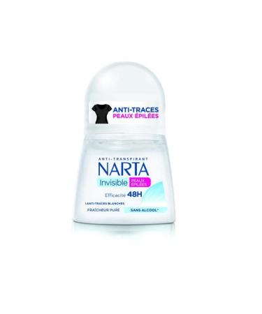 NARTA - Women's Roll-on Deodorant for Epileated Skin 48H 50Ml - Pack of 4