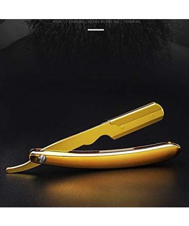 Greethga Stainless Steel Folding Shaving Knife | Professional Manual Beard Razor for Men - Black - Buy Online on GoSupps.com