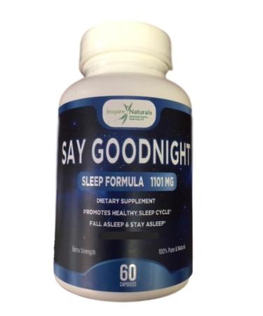 Say Goodnight Natural Sleep with Melatonin 5mg 60 Capsules - Valerian Root GABA L-theanine Chamomile Passion Flower May Help Support Calming and Relaxation for Sleeping