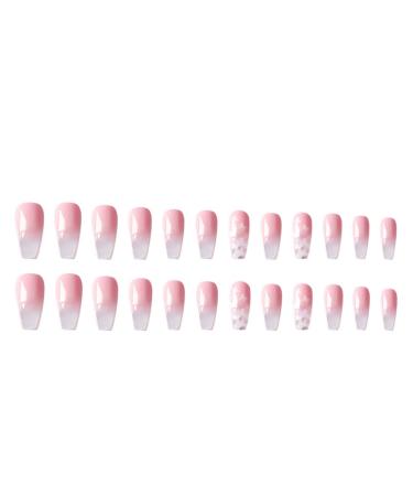 Sinlov 24pcs Nude Gradient Coffin Press On Nails - Long Full Cover Fake Nail Art Tips for Women & Girls - Buy Online on GoSupps.com